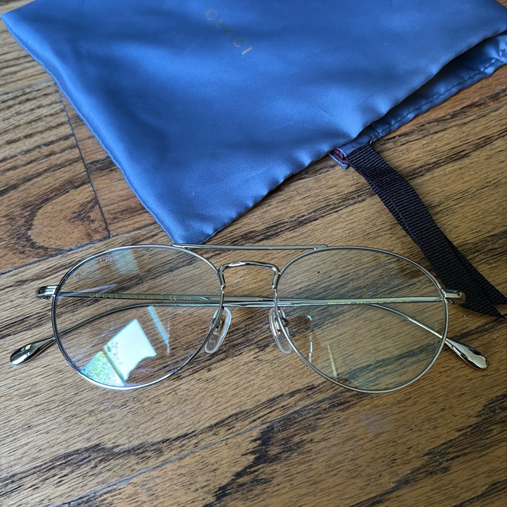 Gucci Ph Blue Light Silver Frame Glasses, Unisex